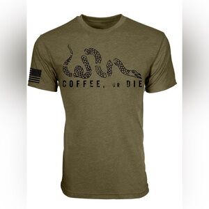 Black Rifle Coffee Company Coffee or Die Short Sleeve Tshirt in Military Green